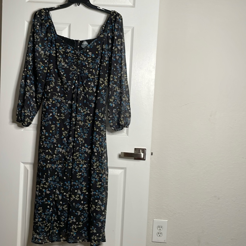 Arula floral long sleeve maxi dress athropologie